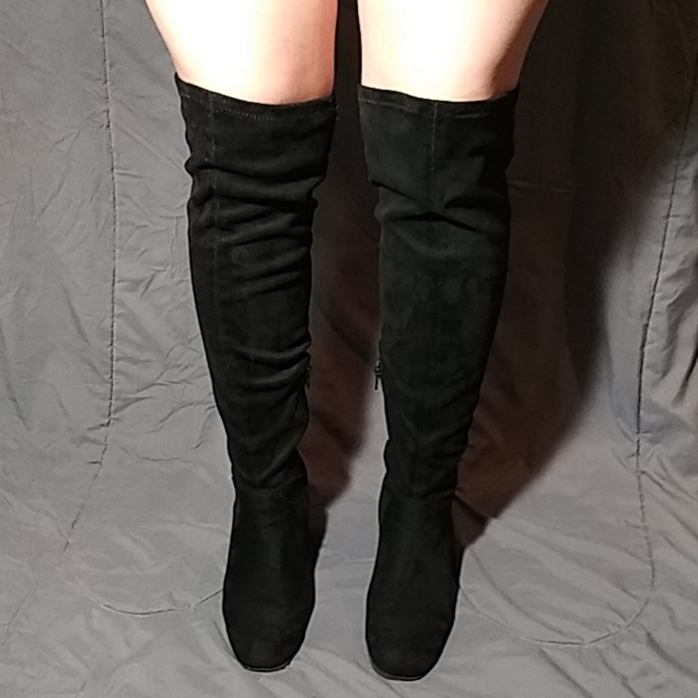 Christian Siriano Black heel boots.